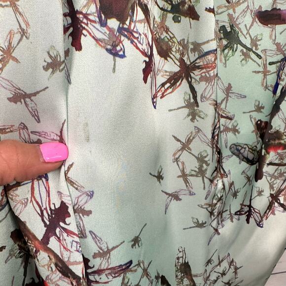 Ted Baker Womens size 1 US 4 Dragonfly Ice Blue Floral Bow Sleeveless Dress - Picture 8 of 15